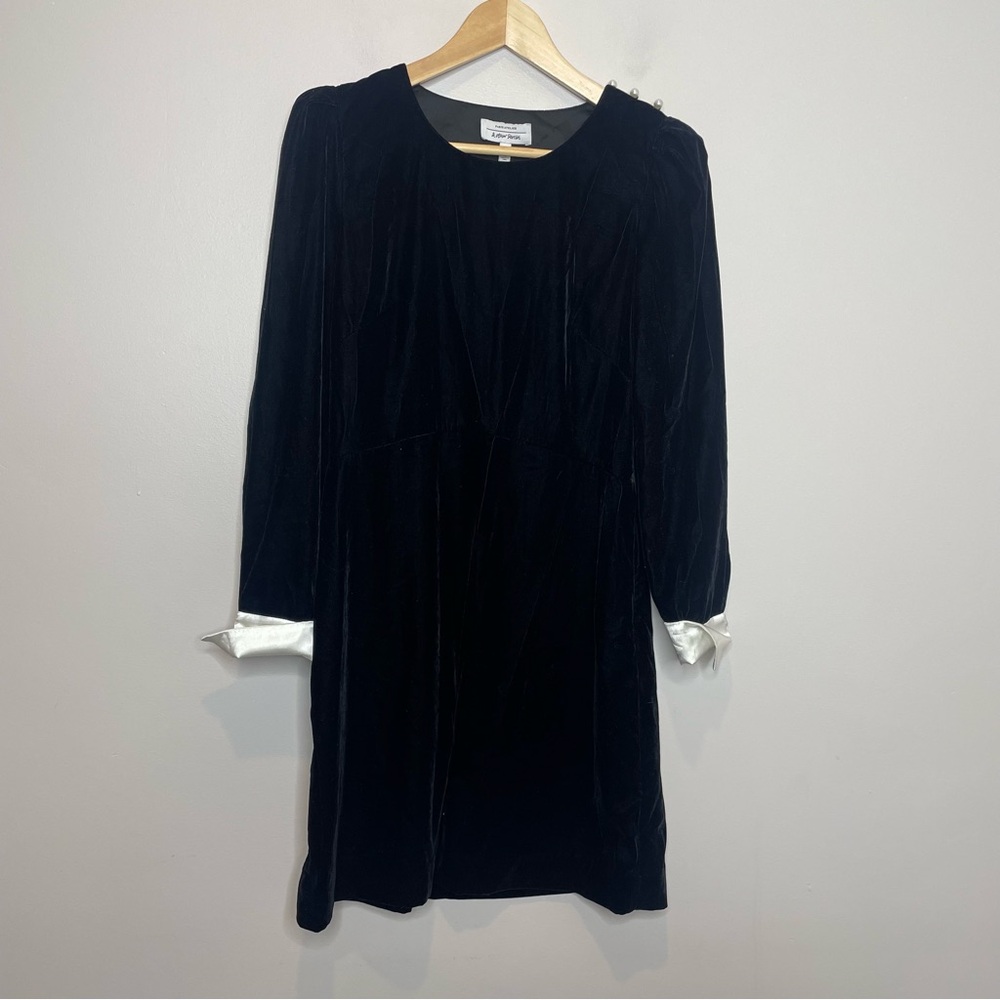 &Other Stories Pixie Velvet Pearl Button Mini Dress - Picture 8 of 15